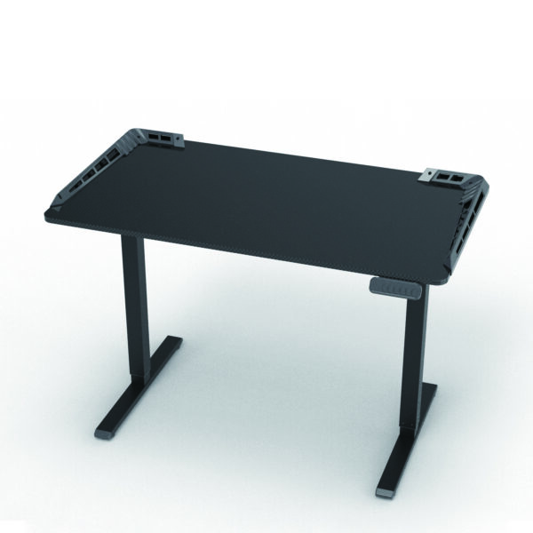 Formal black carbon fiber style single-motor electric height-adjustable table